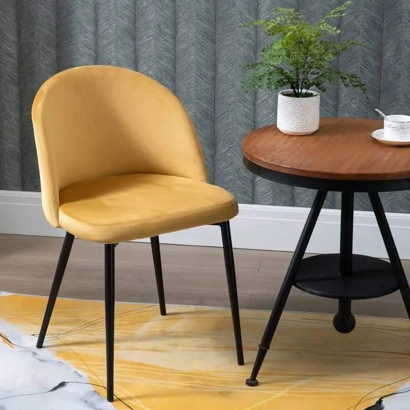 Conjunto de 2 Cadeiras Lenna - Amarelo - Design Contemporâneo