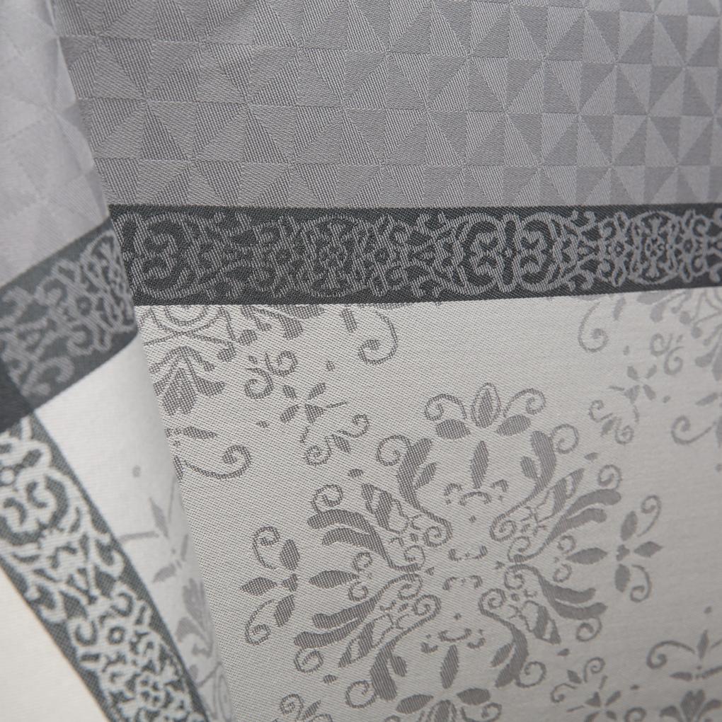 180x240 cm - Toalha de mesa Fateba em Jacquard cinza prata C/ Bege