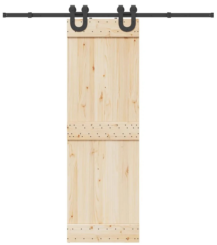Kit de ferragens para porta deslizante 200 cm aço preto