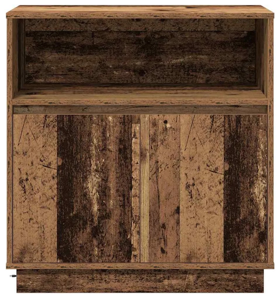Sideboard com LED Madeira Velha 71x34,5x75 cm Madeira de Engenharia