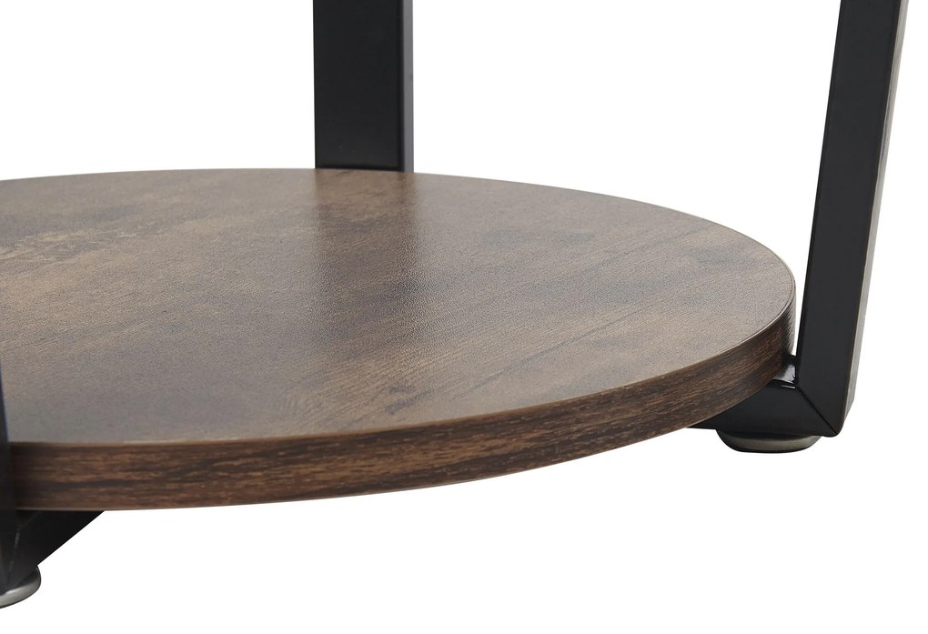 Mesa de apoio castanha escura e preta ⌀ 50 cm ORICK Beliani