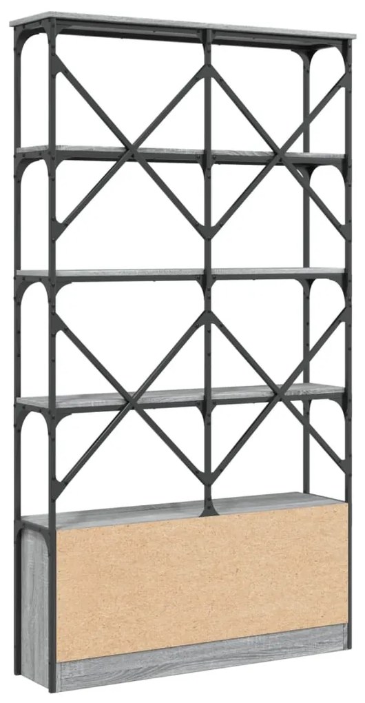 Estante 100x26x180 cm derivados de madeira e metal cinza sonoma