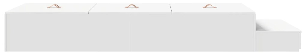 Cama de Armazenamento Branca 100x200 cm