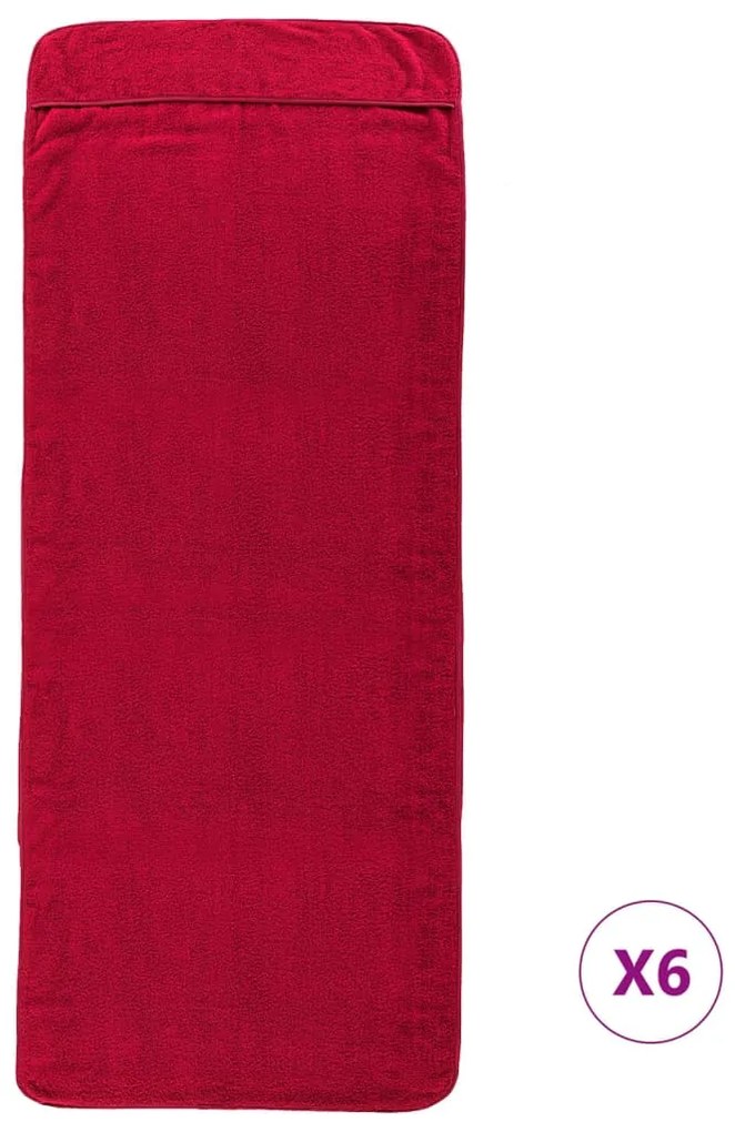 Toalhas de praia 6 pcs 60x135 cm tecido 400 GSM bordô