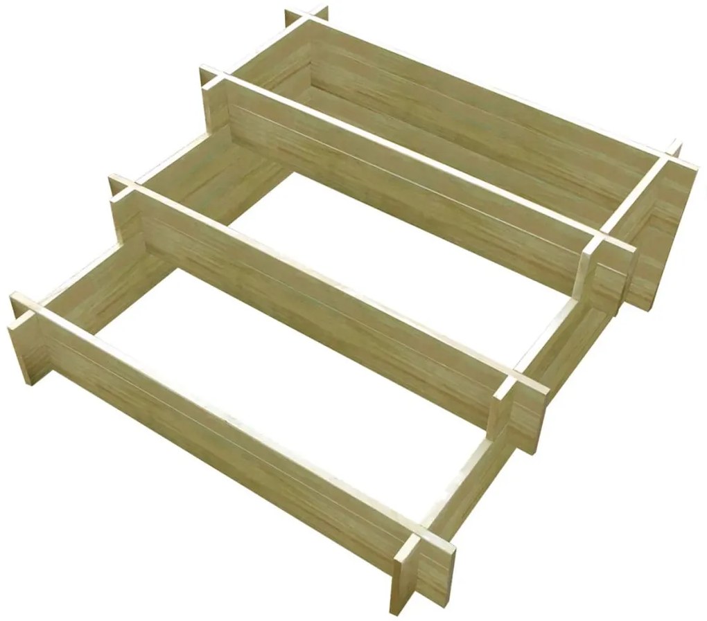 vidaXL Vaso/floreira 3 níveis 90x90x35 cm madeira impregnada