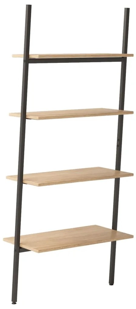 Unidade 4 prateleiras 64x34x150,5 cm castanho-claro e preto