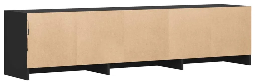 Móvel de TV com luzes LED derivados de madeira preto