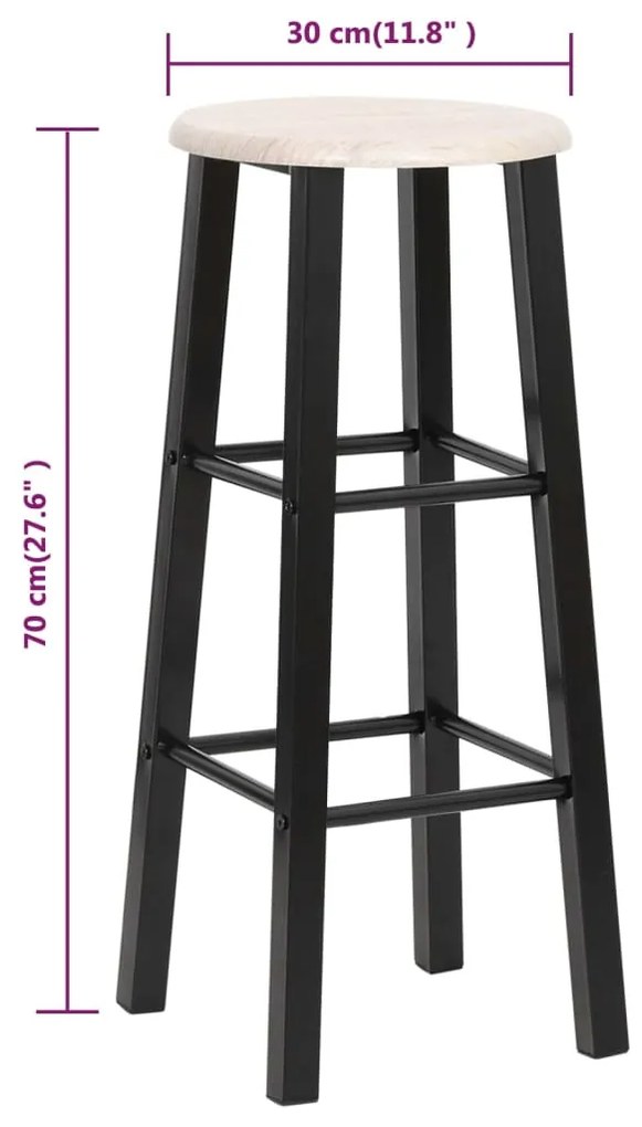 Bancos de bar 2 pcs MDF preto