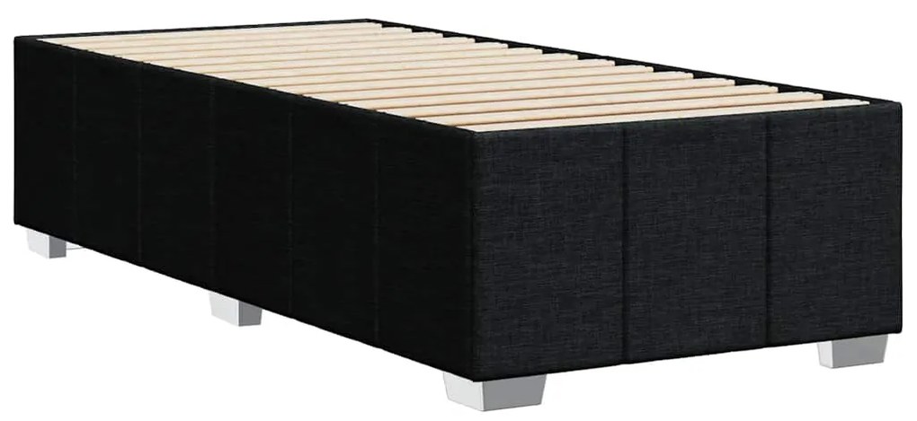 Estrutura de cama sem colchão 100x200 cm tecido preto