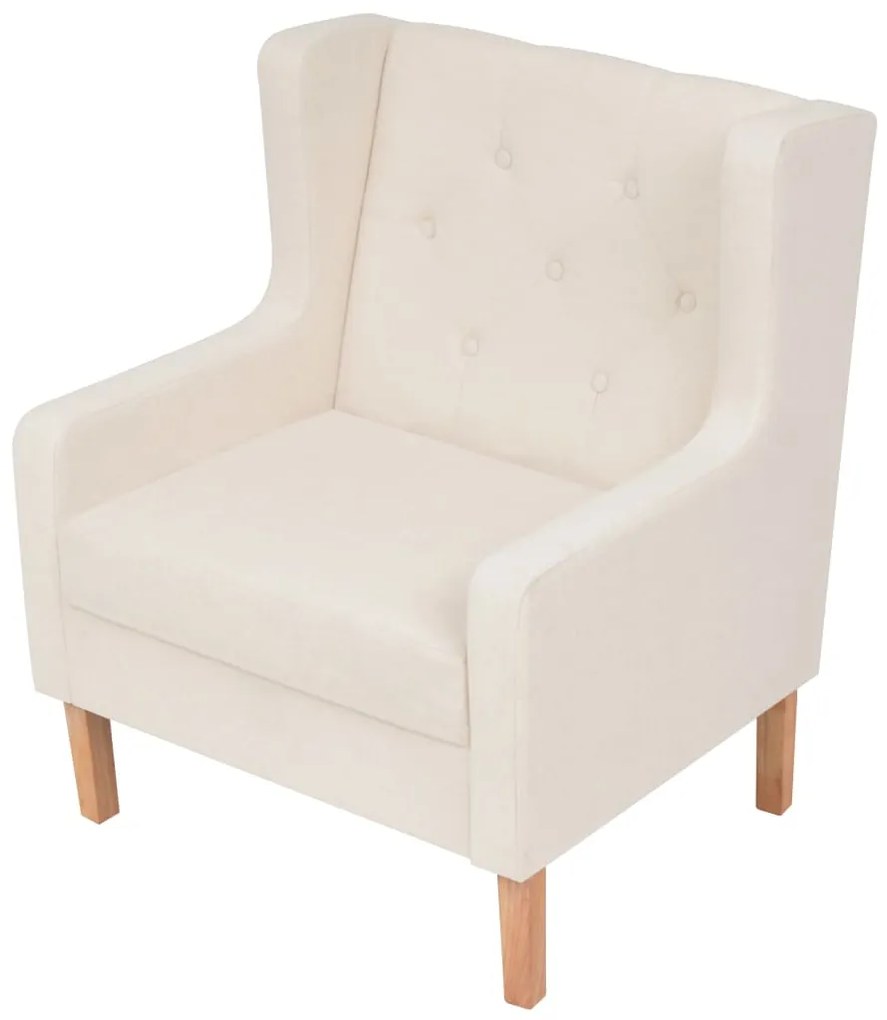 Conjunto de sofás 2 pcs tecido branco nata