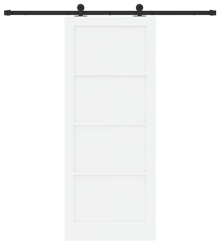 Porta Deslizante vidaXL com Conjunto de Ferragens Branca 86x211 cm Mad