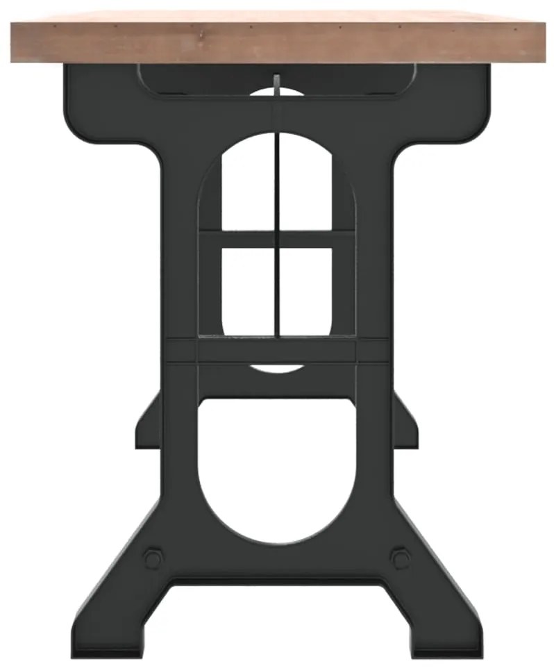 Mesa de jantar 110x65x82 cm madeira de abeto maciça e ferro