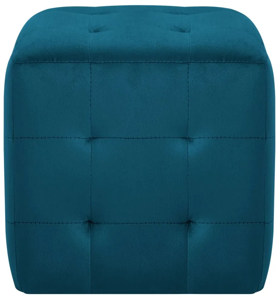 Pufe 2 pcs 30x30x30 cm veludo azul