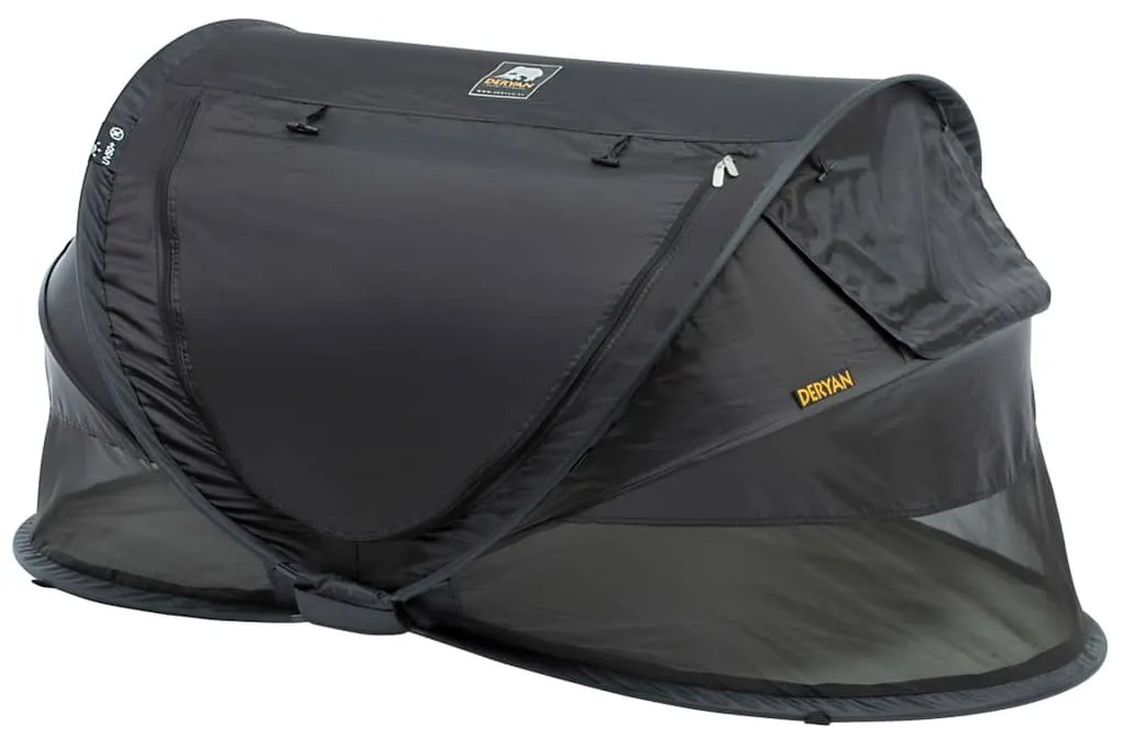 437030 DERYAN Berço de viagem pop-up Toddler Luxe com mosquiteiro preto