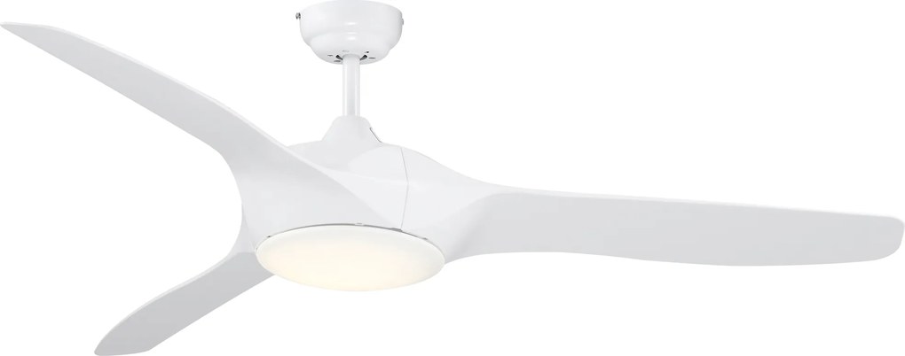 HOMCOM Ventoinha Teto 132cm Luz LED Controle Remoto 3 Lâminas Reversíveis 6 Velocidades Eficiente Silenciosa Branco | Aosom Portugal