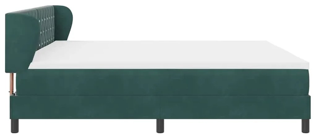 Cama Box Spring vidaXL com Colchão Verde Escuro 200x200 cm Veludo