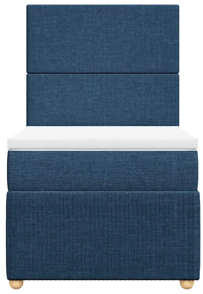 Cama com molas/colchão 90x190 cm tecido azul