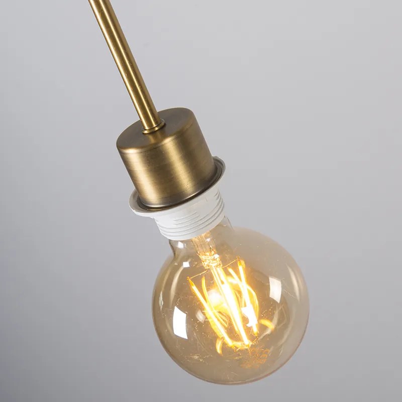 Candeeiro de suspensão moderno bronze com cúpula 45 cm preto - Combi 1 Country / Rústico,Moderno