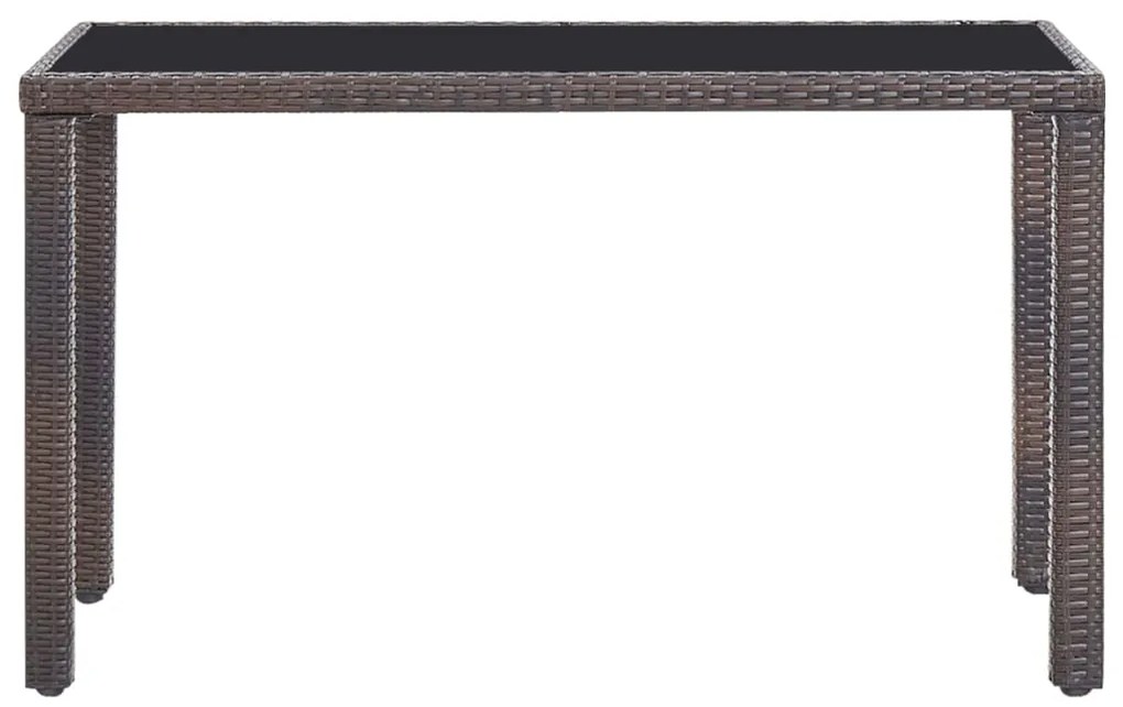 5 pcs conjunto de jantar exterior c/ almofadões vime castanho