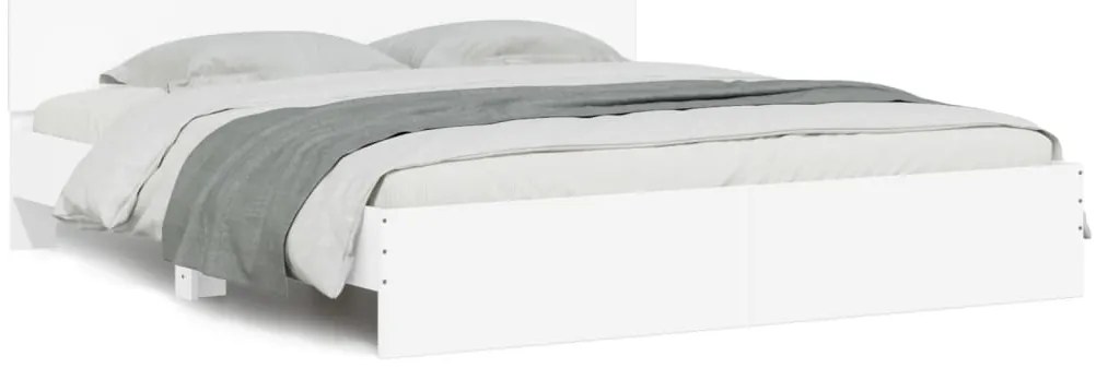 Estrutura cama c/ cabeceira e luzes LED 180x200 cm branco