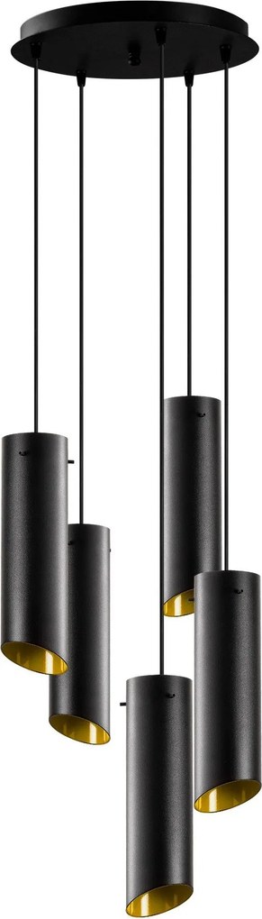 Candeeiro de Teto Sivani – Preto e Amarelo – 45 cm de Diâmetro