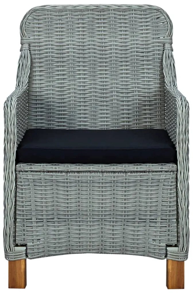 3 pcs conjunto de jantar para jardim cinzento-claro