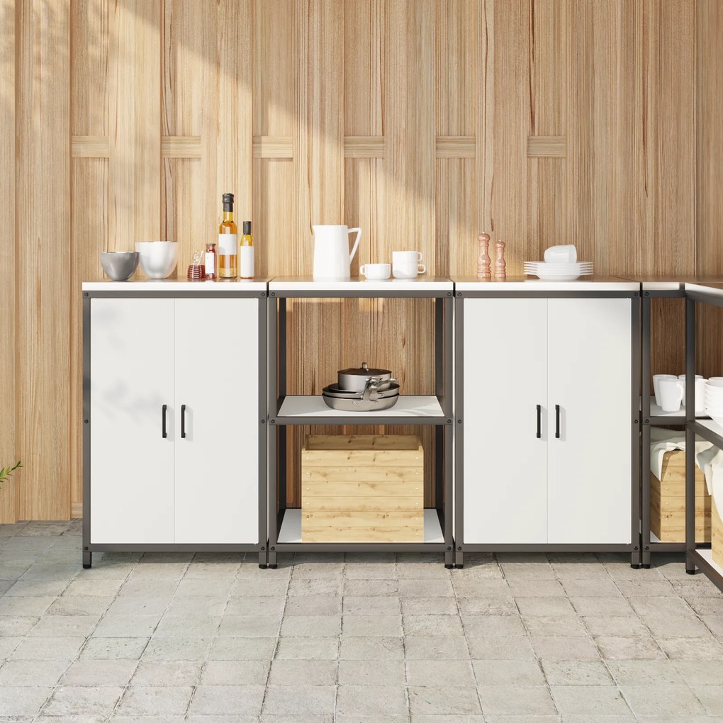 vidaXL Conjunto de Armazenamento de Cozinha 3 pcs Branco