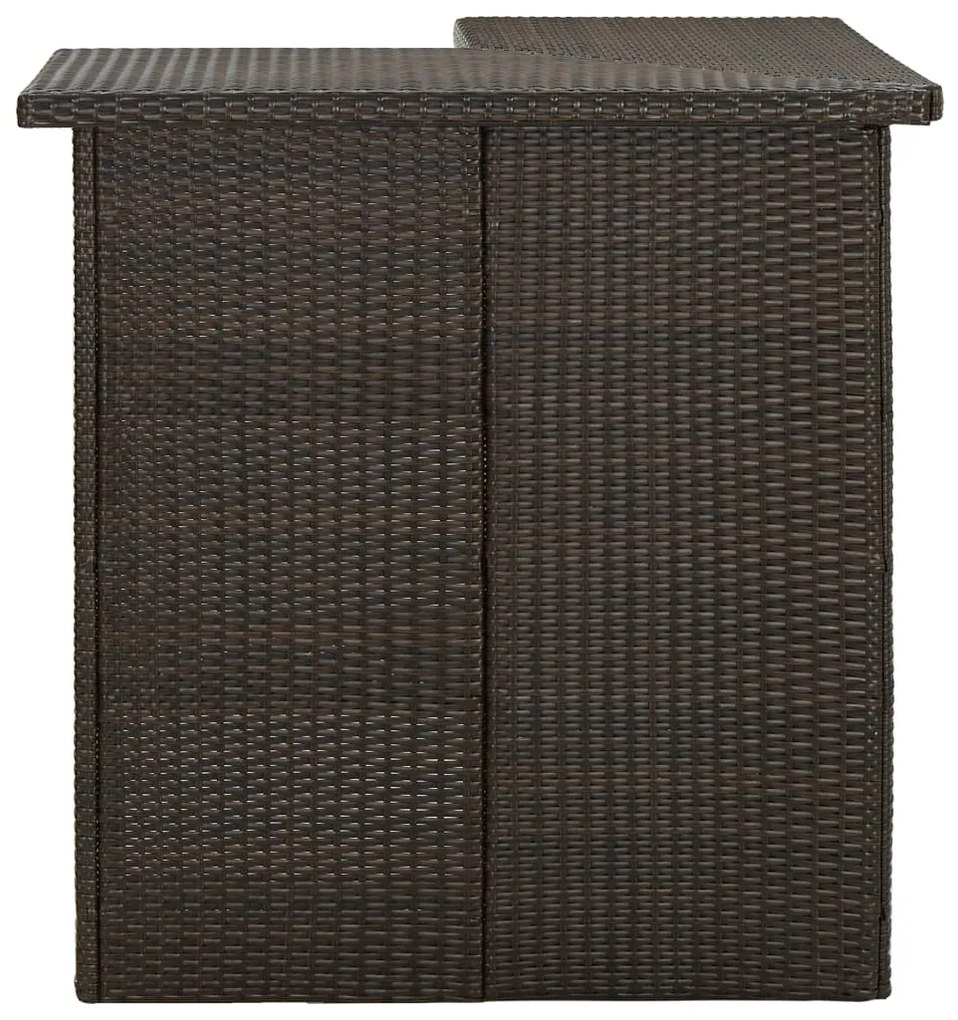 8 pcs conjunto de bar p/ jardim com almofadões vime PE castanho