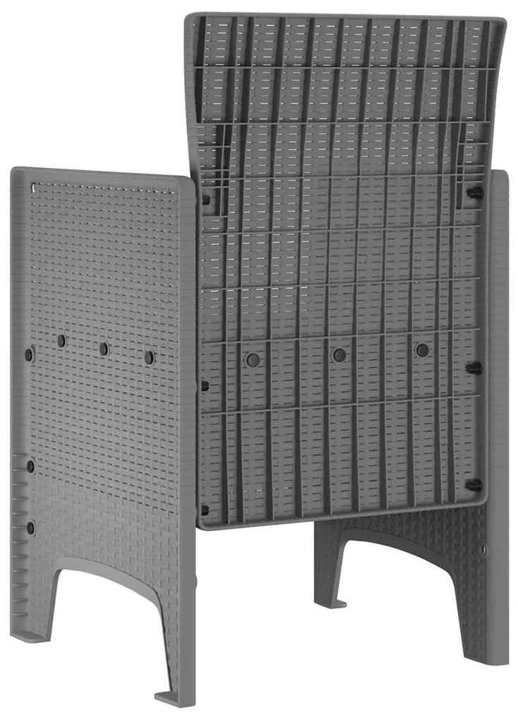 Cadeiras de Jardim com Almofadas 4 pcs Cinzento-claro