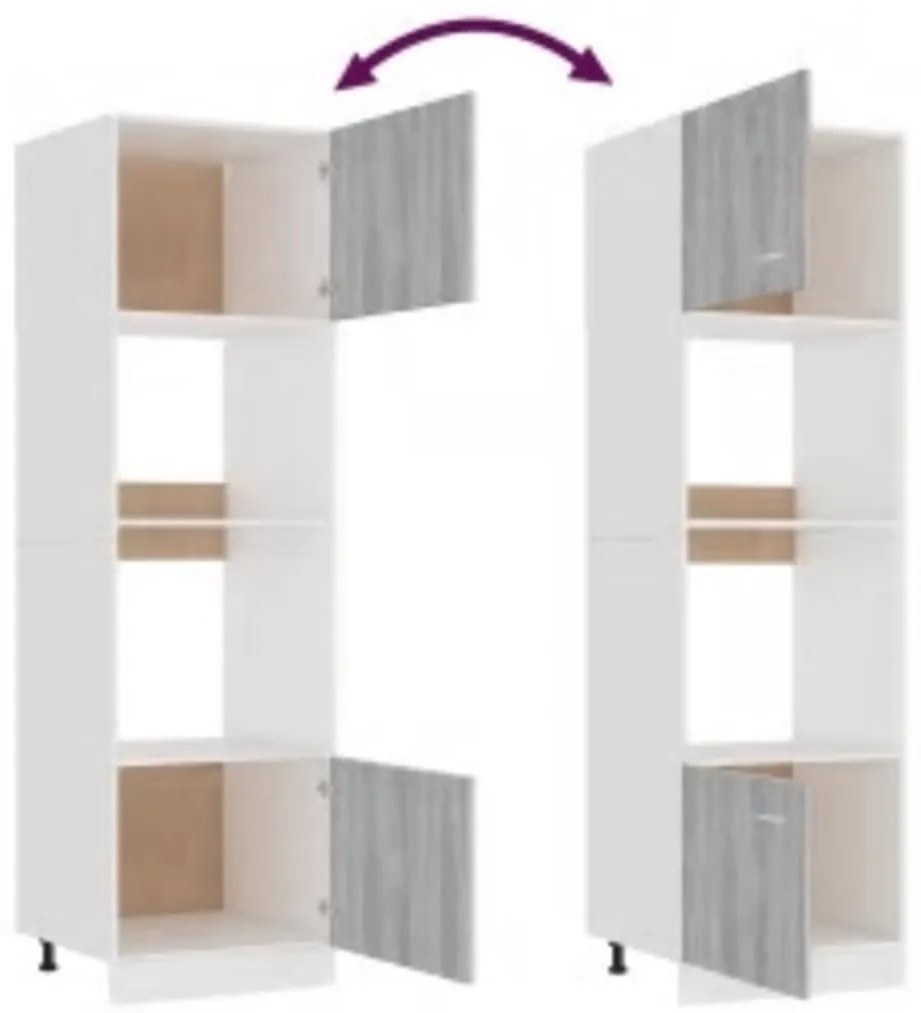 Armário micro-ondas “Lyon” 60x57x207 cm cinza sonoma