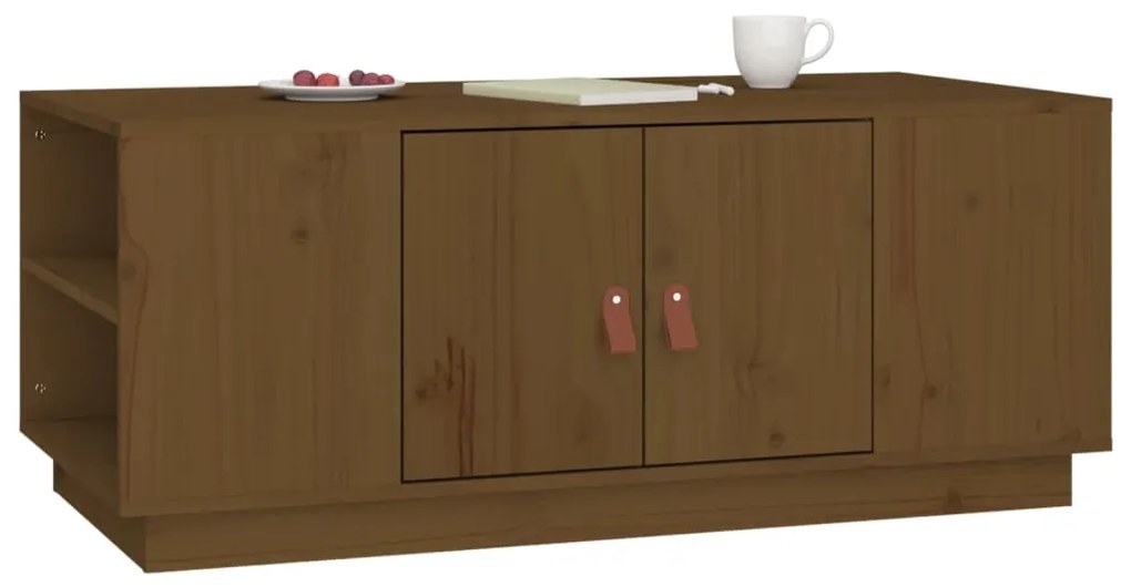 Mesa de centro 100x50x41 cm pinho maciço castanho mel