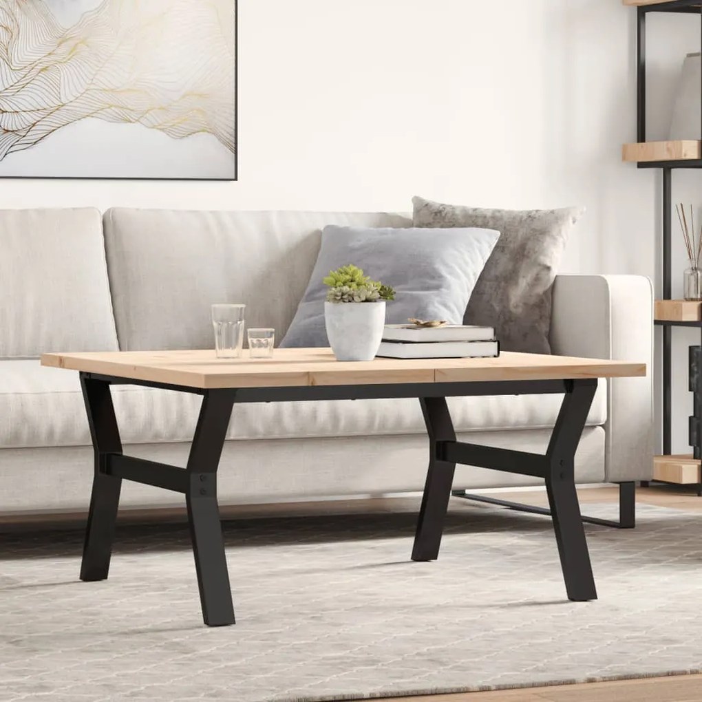 Mesa de centro estrutura em Y 90x90x45,5 cm pinho/aço