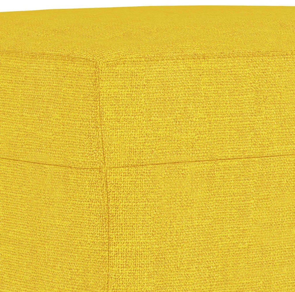 4 pcs conjunto de sofás com almofadões tecido amarelo-claro