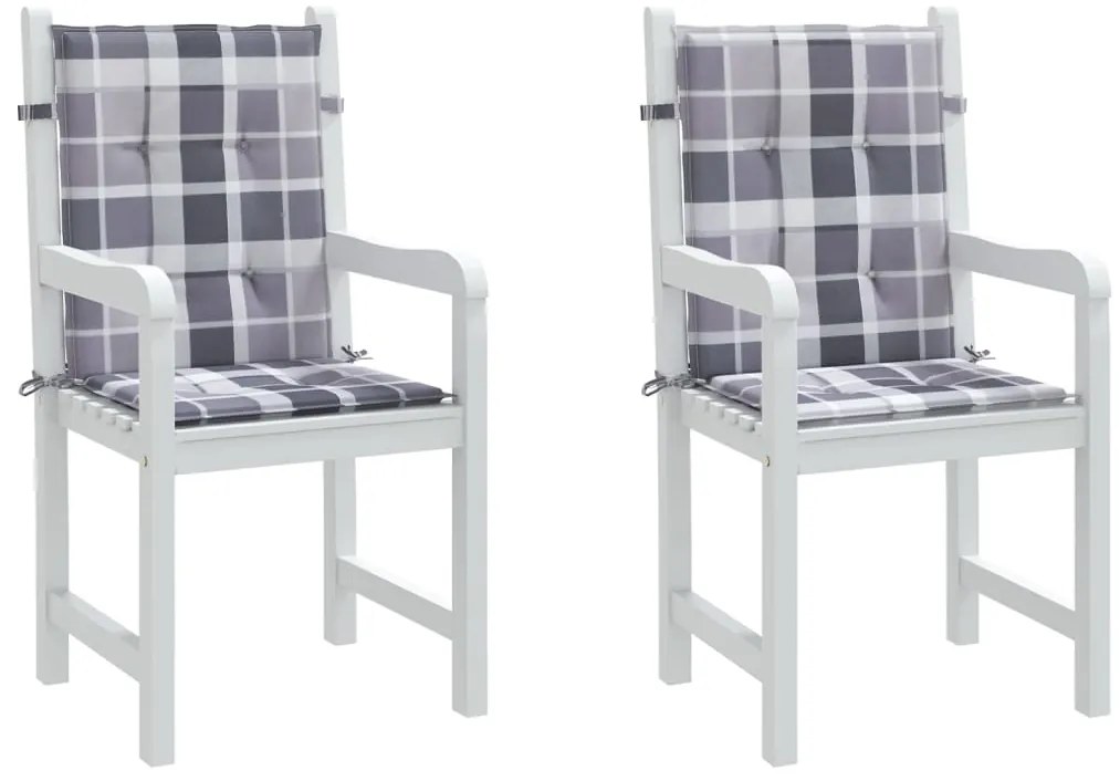 Almofadões lombares cadeiras jardim 2pcs oxford xadrez cinza