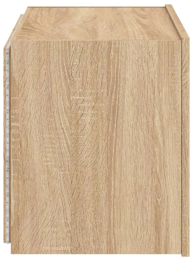 Móvel de parede p/ TV c/ luzes LED 60x35x41 cm carvalho sonoma