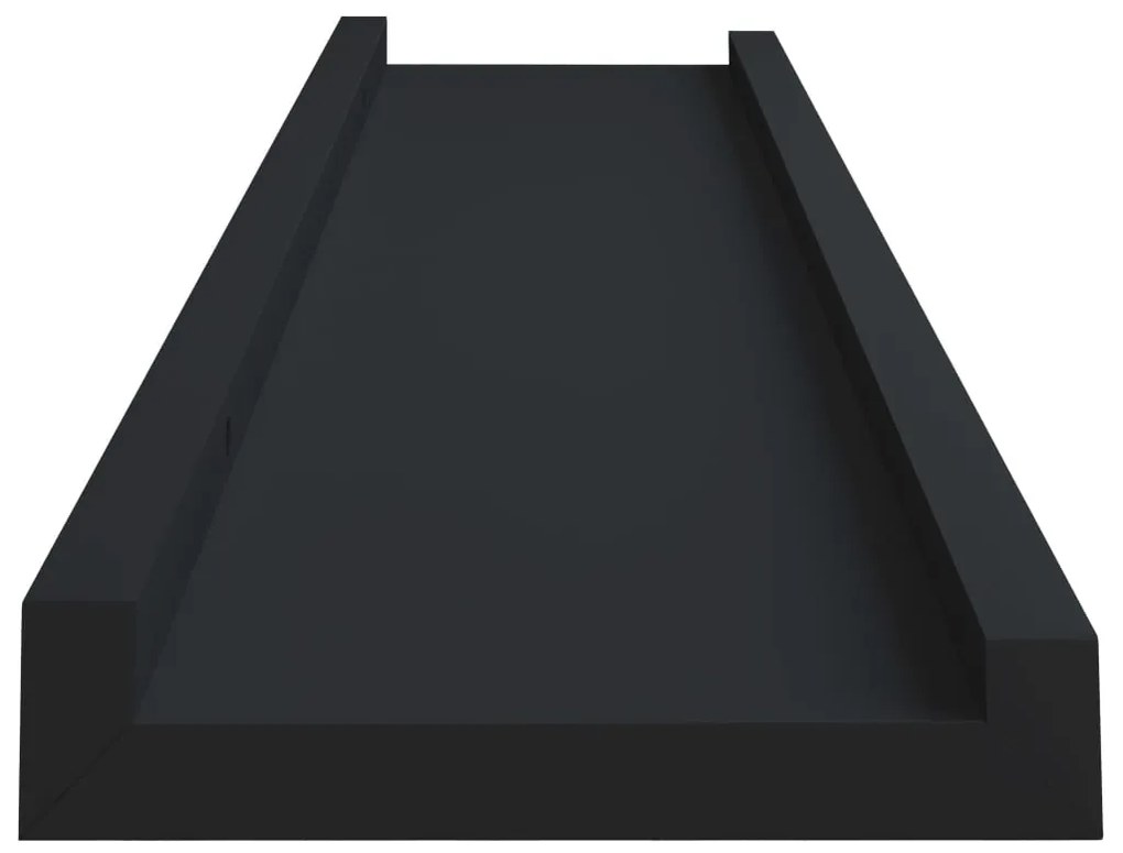 Unidade de prateleiras com rebordo 2 pcs 40x9x3 cm MDF preto