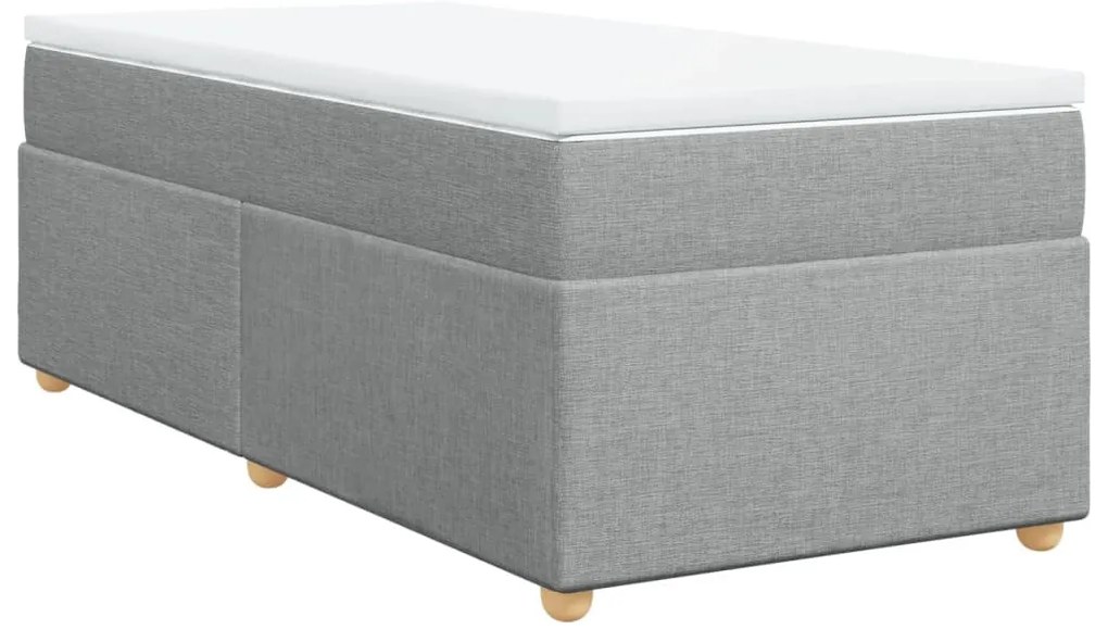 Cama com molas/colchão 100x200 cm tecido cinzento-claro