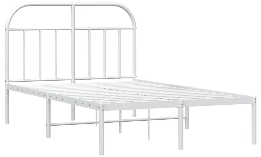 Estrutura de cama com cabeceira 120x190 cm metal branco