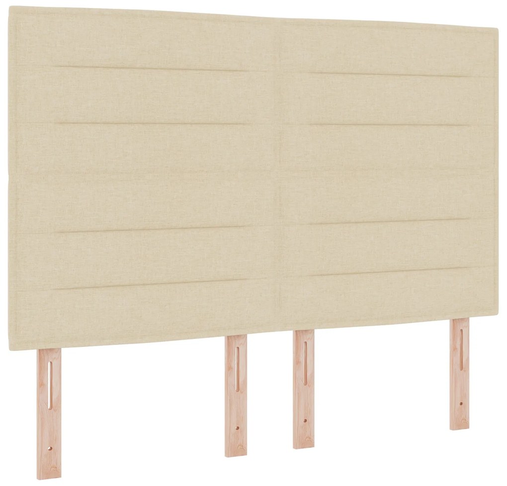Cama Box Spring com Colchão Creme 160x200 cm Tecido