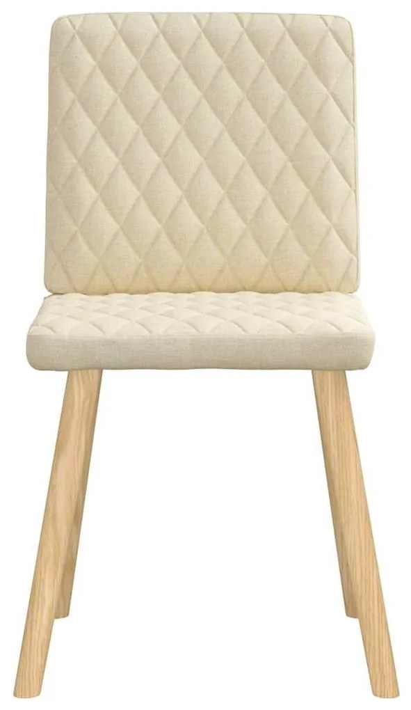 Cadeiras de jantar 4 pcs tecido cor creme