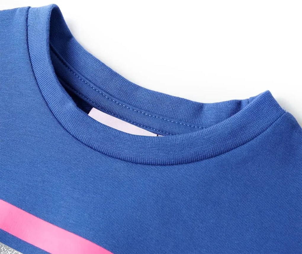 Vestido de criança com cordão azul-cobalto 140