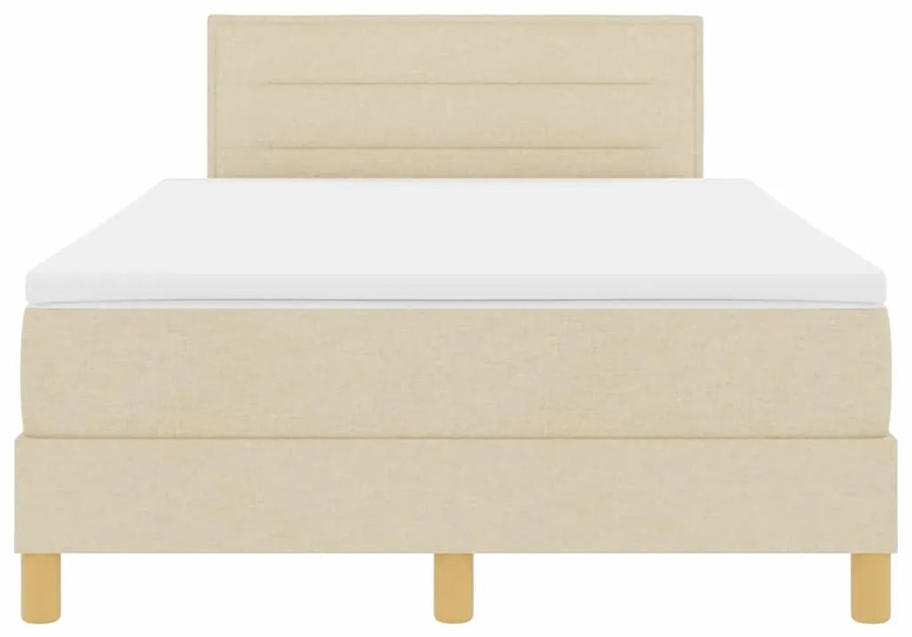 Cama Box Spring com Colchão Creme 120x200 cm Tecido