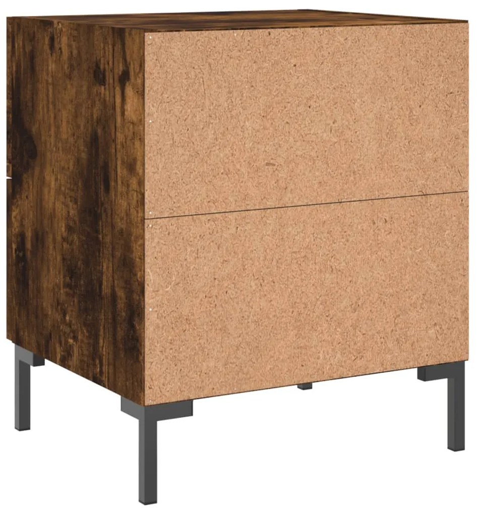 Mesa de cabeceira 2 pcs derivados de madeira carvalho fumado