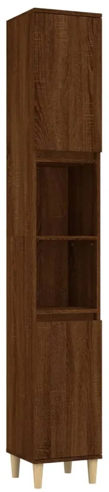 3 pcs conjunto móveis WC derivados de madeira carvalho castanho