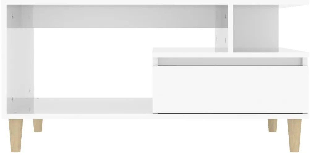 Mesa centro 90x49x45 cm derivados de madeira branco brilhante