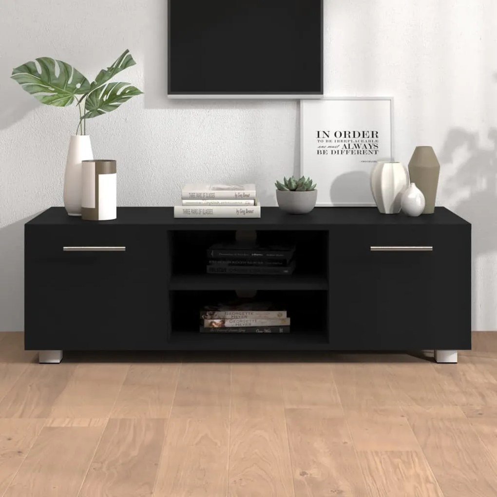 vidaXL Móvel de TV 110x40x35 cm derivados de madeira preto