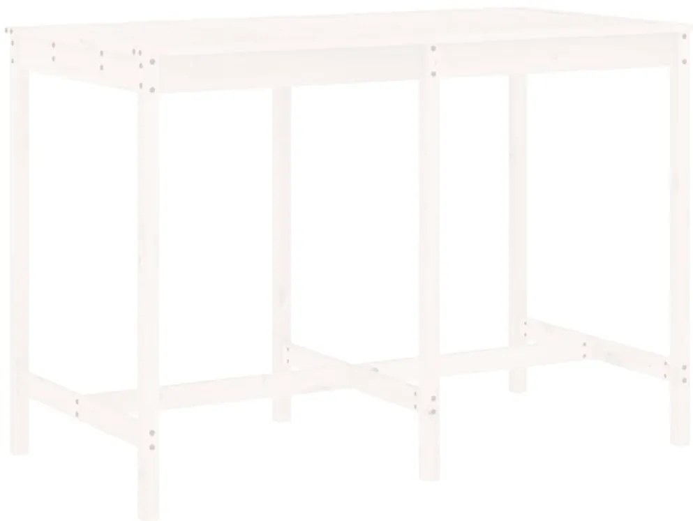 7 pcs conjunto de bar para jardim pinho maciço branco