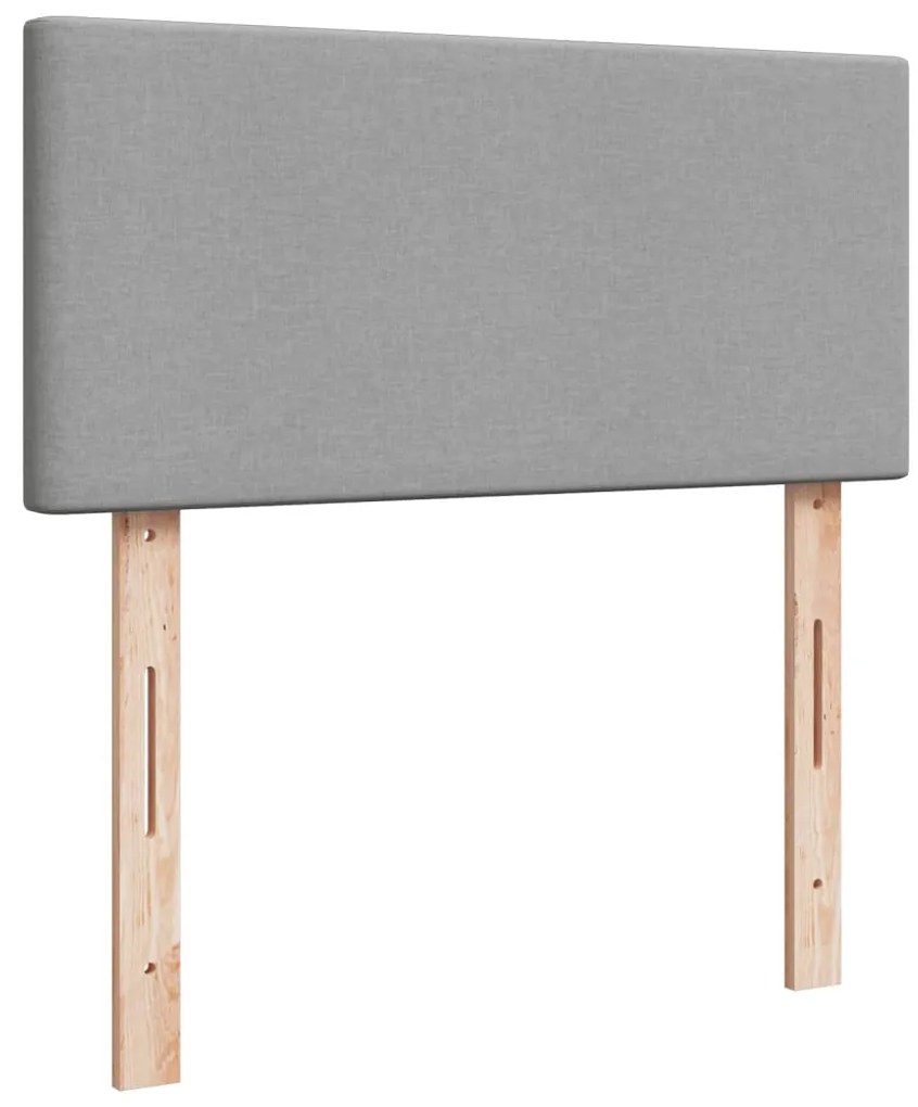 Cama com molas/colchão 90x200 cm tecido cinza-claro