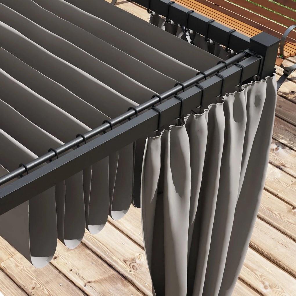 Pérgola de Jardim 3x3 m Pérgola para Exterior com Teto e Paredes Later