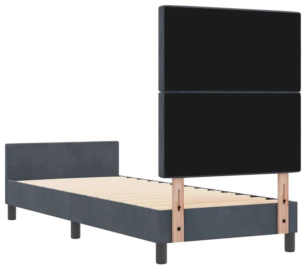 Cama vidaXL Cinza Escuro 80x200 cm Veludo